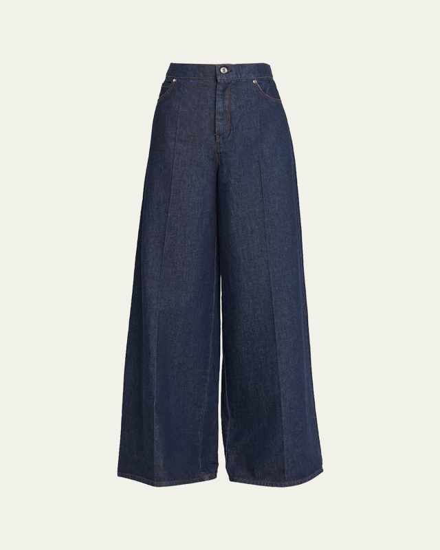 Carmine Wide-Leg Denim Trousers